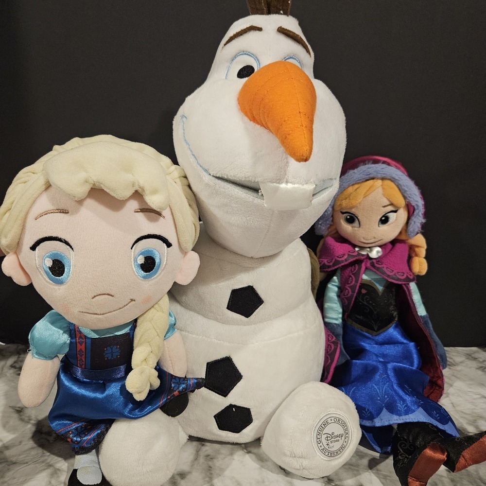 Disney Frozen Plush Bundle Olaf Elsa Anna 3 Pc Set
